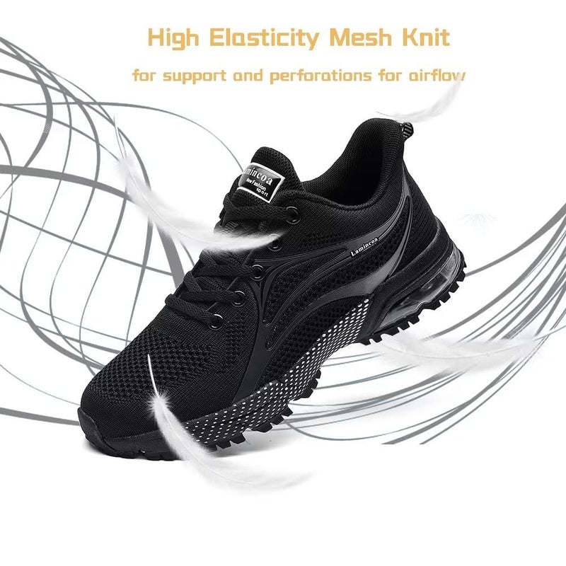 Lamincoa Womens Running Shoes Athletic Women Sneakers Non Slip Womens Tennis Shoes Black - Image 5